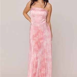 Revelry saylor satin pleated floral print dress